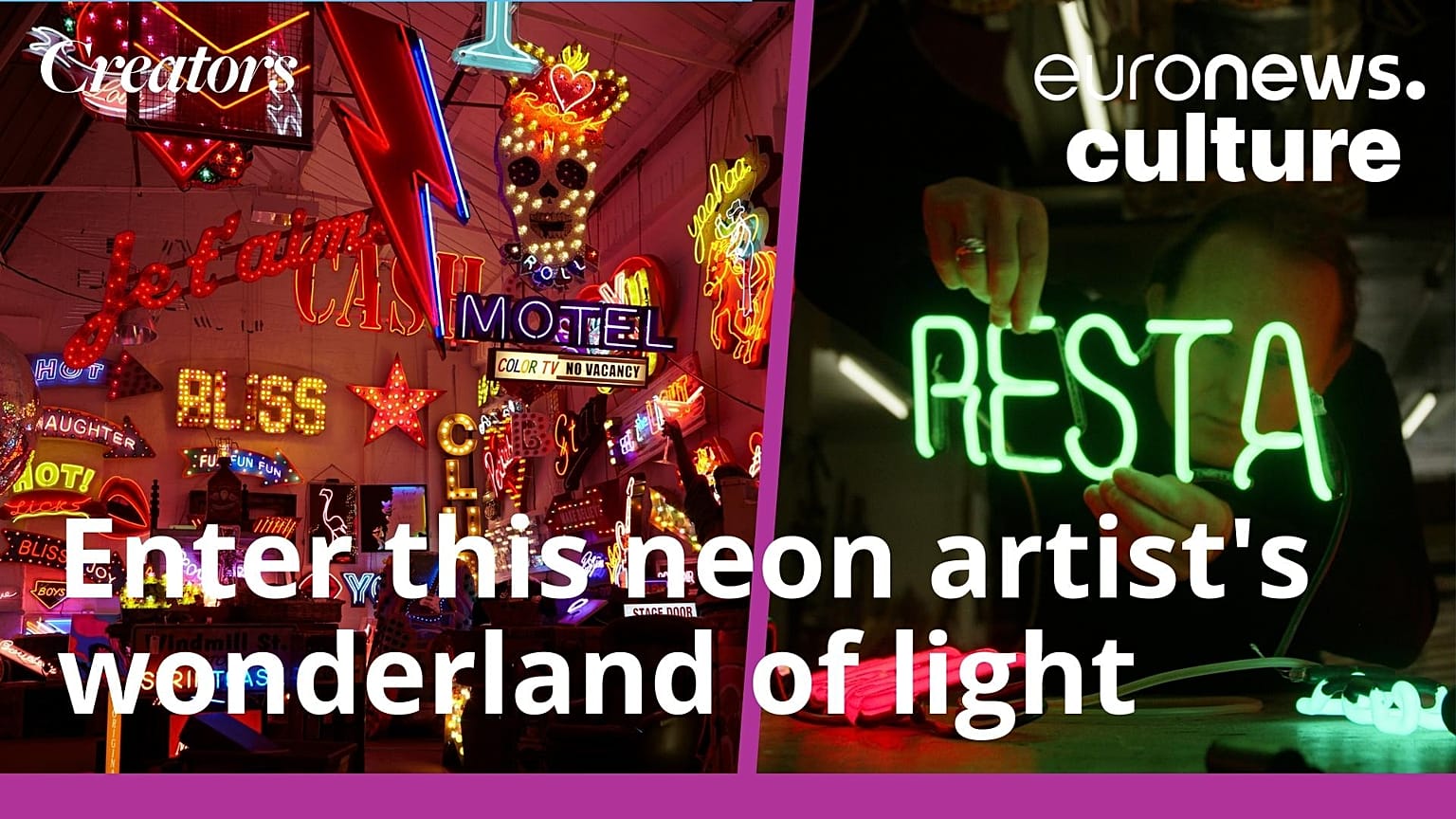 Marcus Bracey is a third-generation neon light artist, repairing and creating neon signs, which he shares with the world at God's Own Junkyard in London.