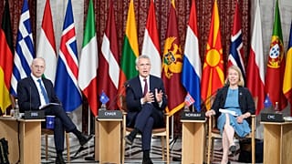 Jens Stoltenberg az oslói tanácskozáson 2023. június 1-én.