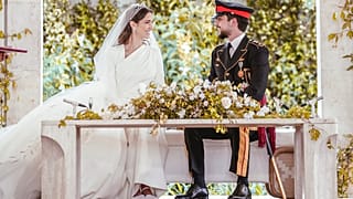 Jordaniens Kronprinz Hussein und seine Braut Radschwa Al Saif 