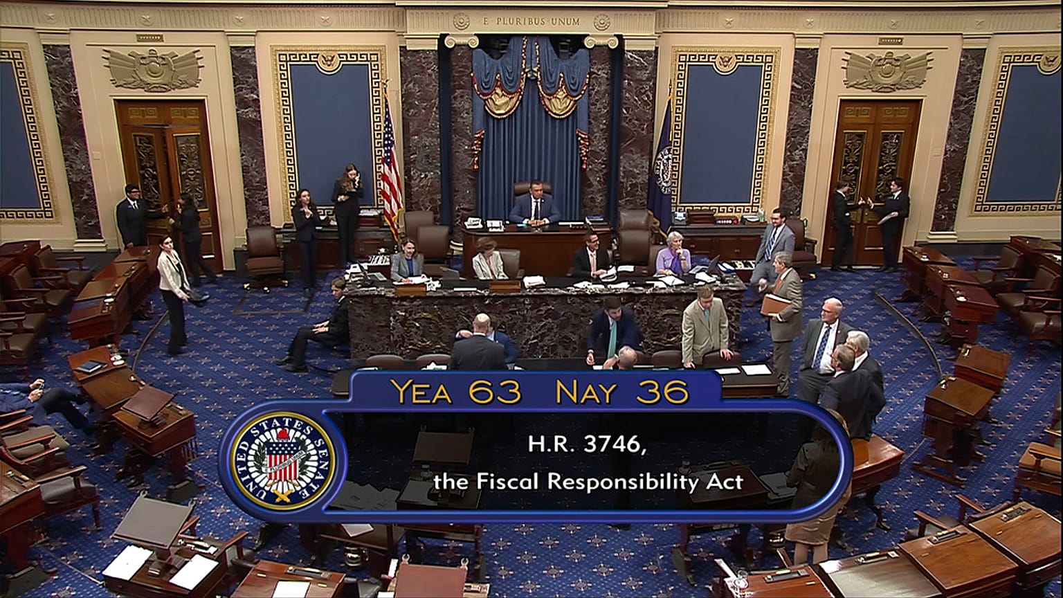 Finale Abstimmung im US. Senat über das Gesetz zur Anhebung der Schuldenobergrenze, 1. Juni 2023