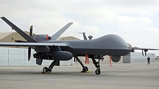 Az amerikai légierő MQ-9-es drónja a kandahári légibázison 2018-ban