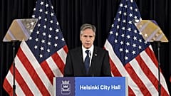 US. Außenminister Antony Blinken bei seiner Rede in der finnischen Hauptstadt Helsinki