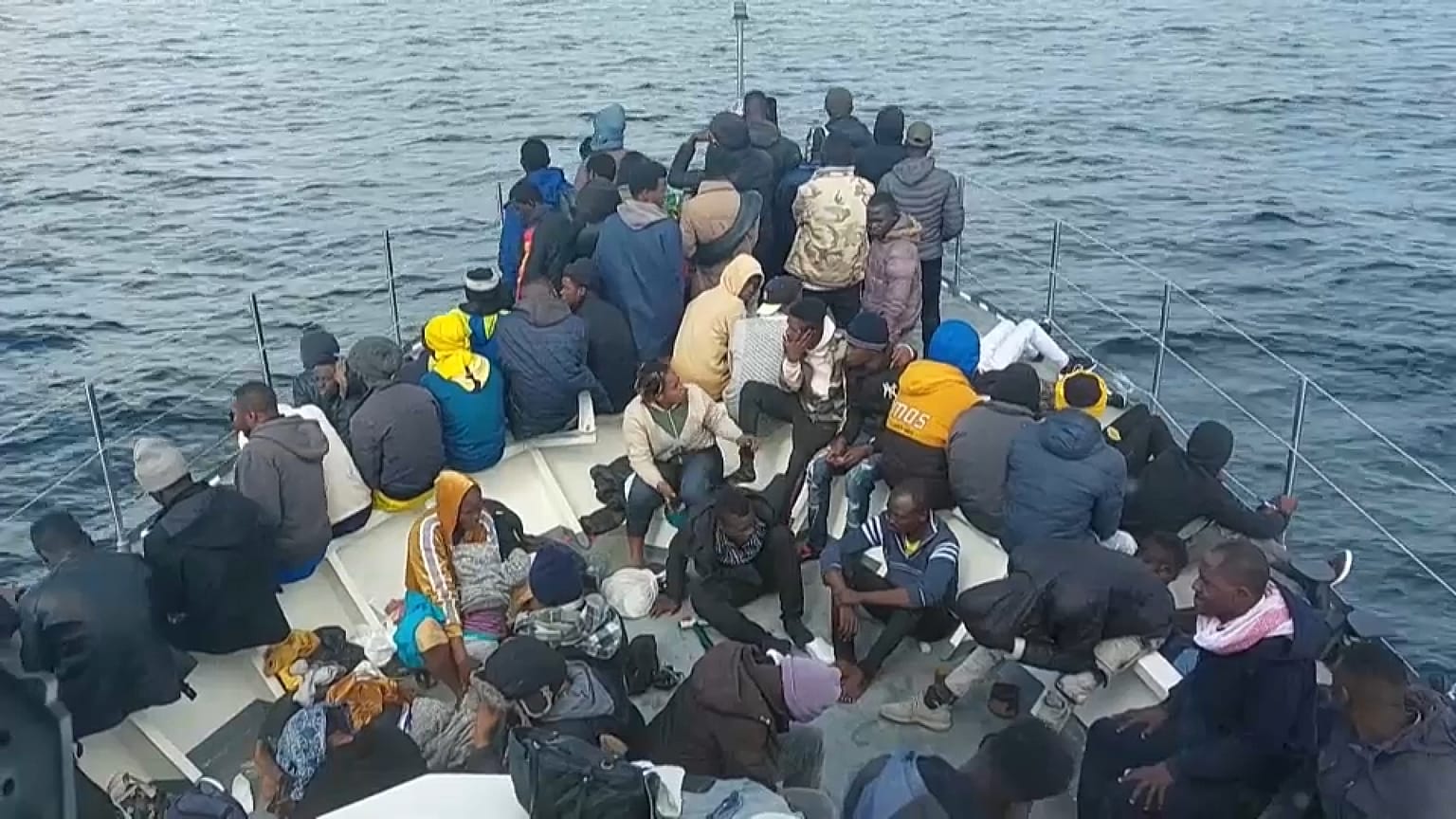 A boat carrying migrants heading for Italy from the Tunisian port of Sfax, June 1, 2023