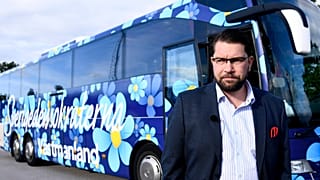 Sweden Democrats leader Jimmie Åkesson on the campaign trail.