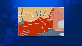 La mappa della guerra indica la direzione dei carri armati