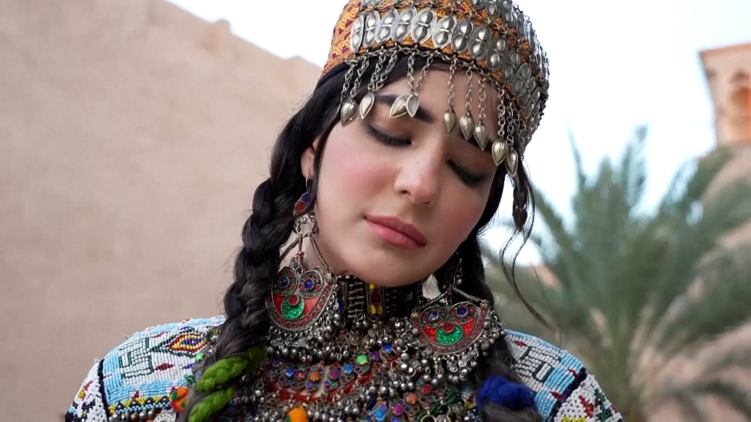 Leila Sidiqi, Afghan model, wearing pieces by Avizeh brand