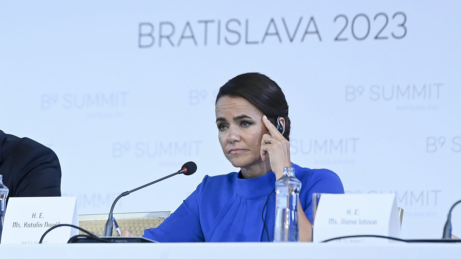 Novák Katalin a Bukaresti Kilencek csoport (B9) pozsonyi csúcstalálkozóján