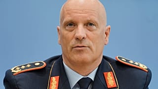 German air force chief Lieutenant General Ingo Gerhartz briefs the media during a news conference on the Air Defender exercise in Berlin, Germany, Wednesday, June 7, 2023