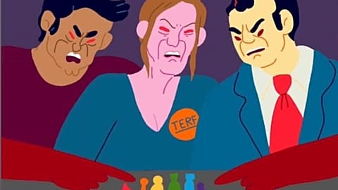 An uncanny likeness? A still from Oxfam's controverial TERF video