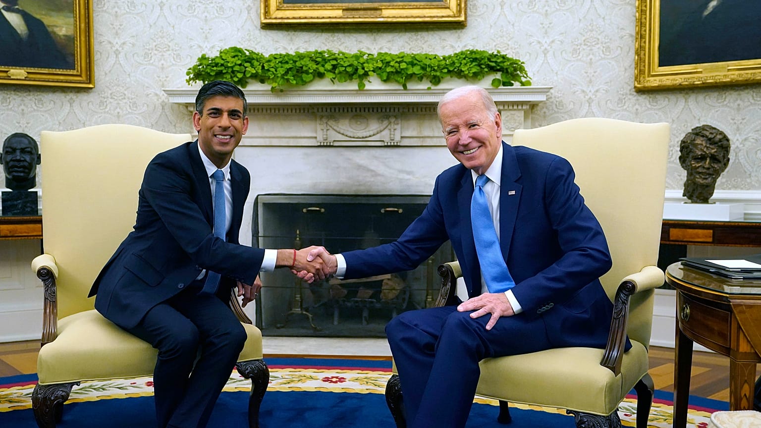 Rishi Sunak e Joe Biden alla Casa Bianca. (Washington, 8.6.2023)