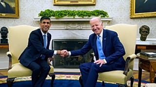 Rishi Sunak e Joe Biden alla Casa Bianca. (Washington, 8.6.2023)