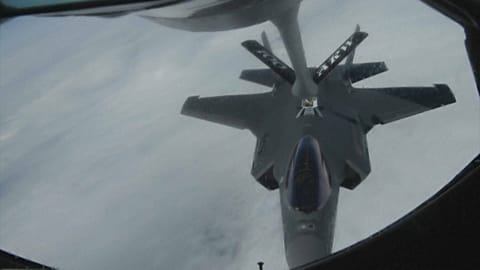A NATO fighter jet refuels over the Arctic, June 6, 2023