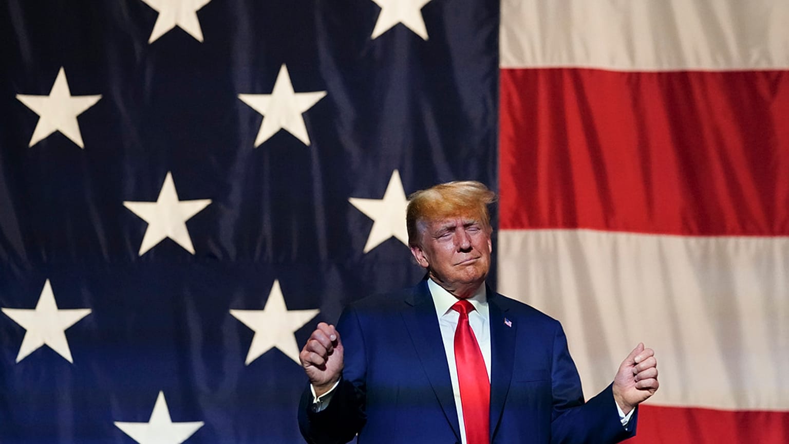 Former President Donald Trump speaks at the Georgia Republican convention, Saturday, June 10, 2023.