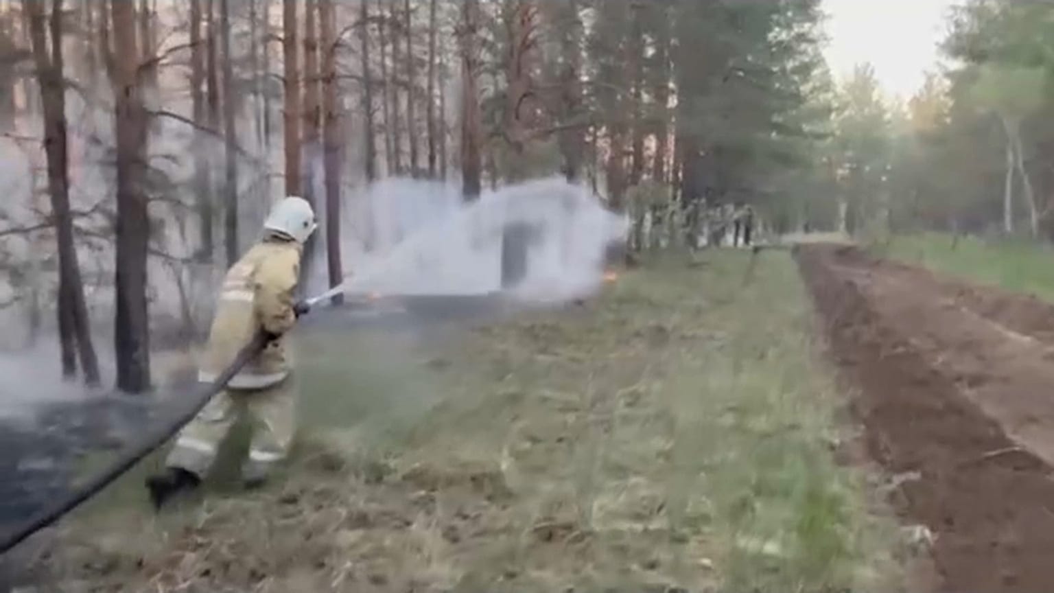 Löscharbeiten in Kasachstan