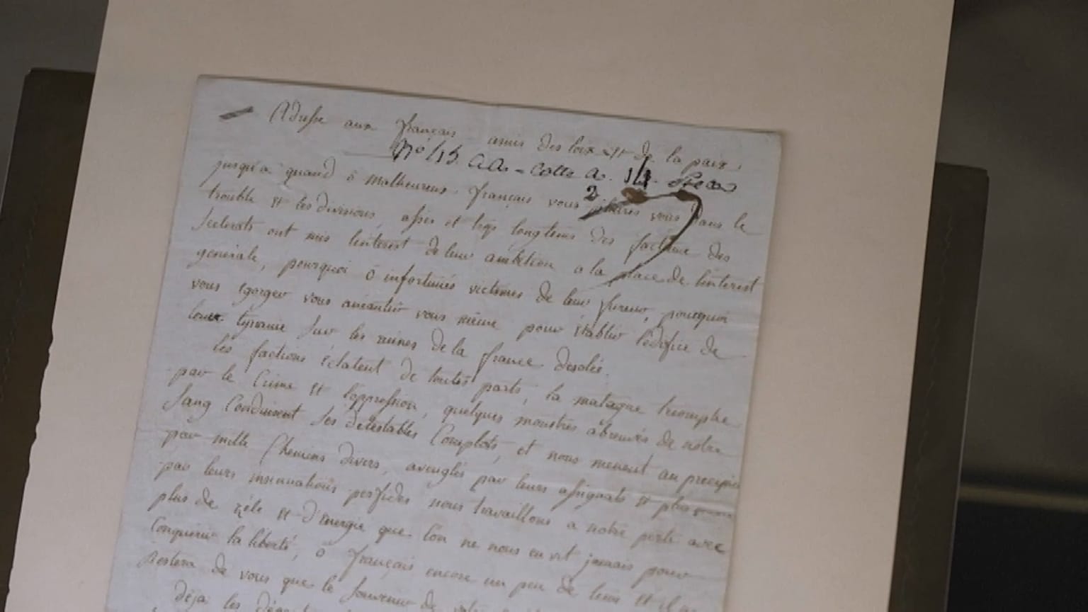 La lettre de Charlotte Corday vendue aux enchères.