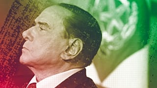 Silvio Berlusconi meets journalists at the Quirinale presidential palace after talks with Italian President Sergio Mattarella, in Rome, April 2018