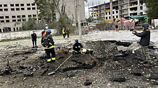 Daha önce Kyiv'e düşmüş olan bir füze (arşiv)