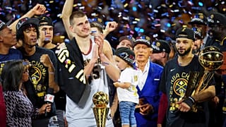 Nikola Jokic y los Denver Nuggets celebran la victoria del campeonato de la NBA tras vencer a los Miami Heat en el quinto juego de las Finales.
