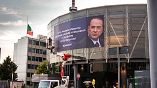 Hommage de Mediaset à son fondateur, l'ancien Premier ministre italien, conservateur et populiste, Silvio Berlusconi. Italie, près de Milan, 13 juin 2023