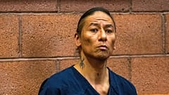 Nathan Chasing Horse sits in court in North Las Vegas on 8 February 2023. 