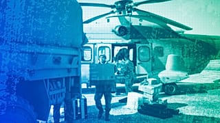 Soldiers unload aid supplies for the survivors of devastating earthquake at the Incirlik airforce base, February 2023