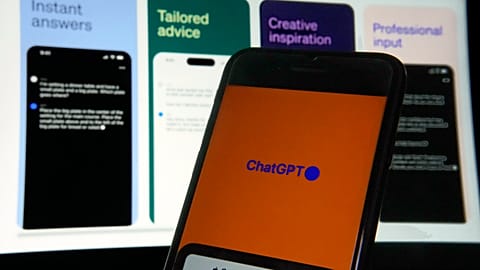 The ChatGPT app is seen on an iPhone in New York, 18 May 2023