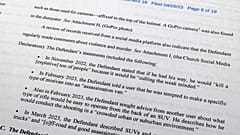 Az amerikai igazságügyi minisztérium Jack Teixeira előzetes letartóztatására vonatkozó indítványának részlete 2023. április 27-én