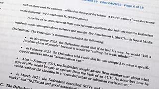 Az amerikai igazságügyi minisztérium Jack Teixeira előzetes letartóztatására vonatkozó indítványának részlete 2023. április 27-én