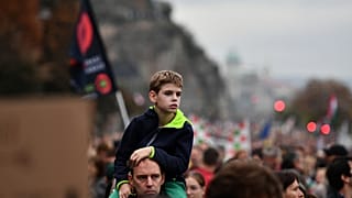 People gather in Budapest to demonstrate in solidarity with students and teachers demanding higher wages and better working conditions. 23 October 2022