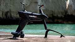 Image shows the Hydrofoiler SLS 'water-bike' from New Zealand-based company, Manta 5. 