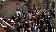جانب من الاحتجاجات في البلدة القديمة