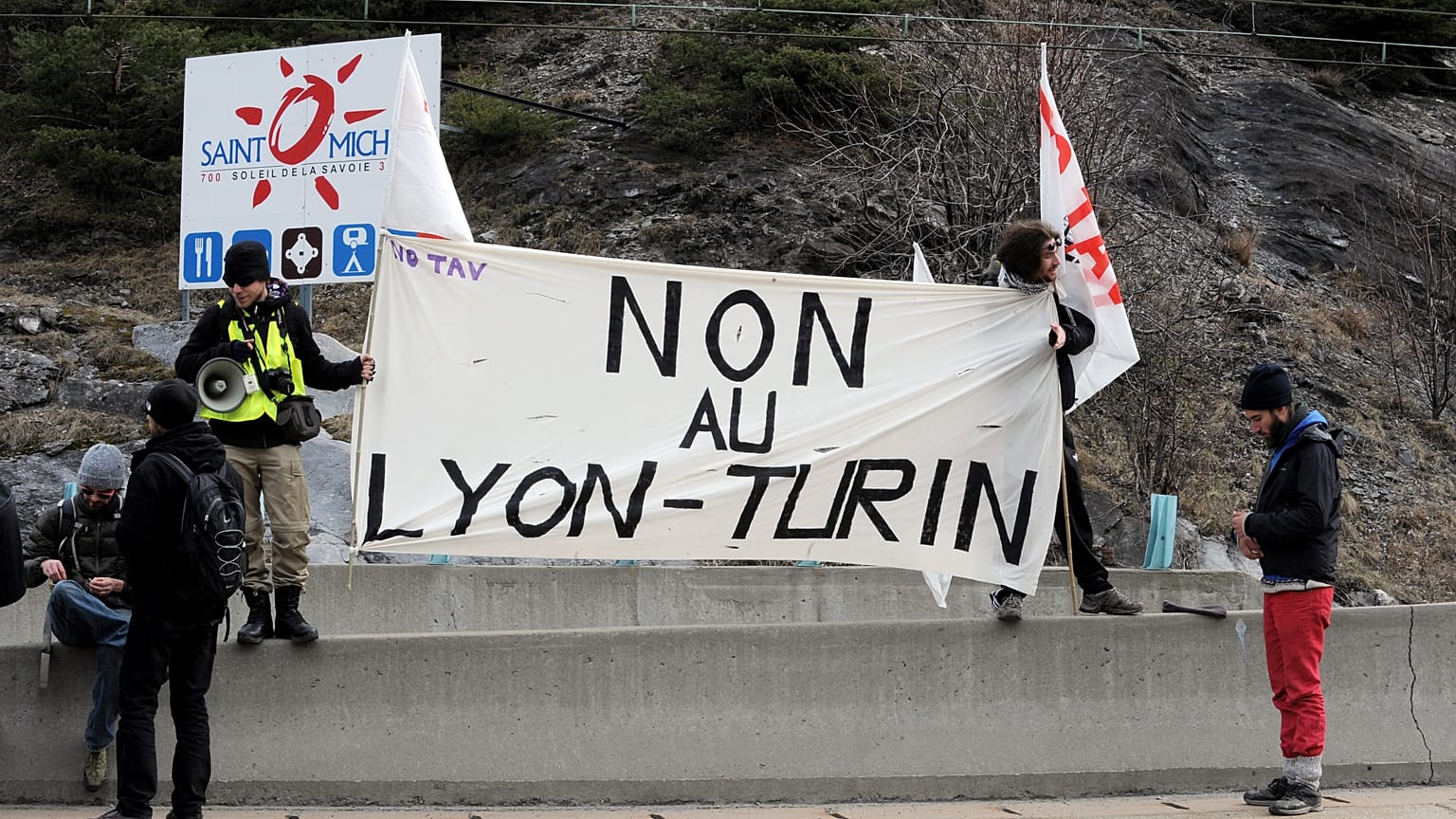Tüntetők a Maurienne-völgyben