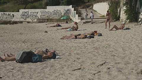 Ein Strand in Odessa im Juni 2023