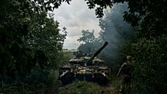 Украинский танк под Бахмутом, недавнее фото