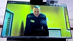  Alexei Navalny dans une salle d'audience du tribunal de Moscou, le 31 mai 2023.