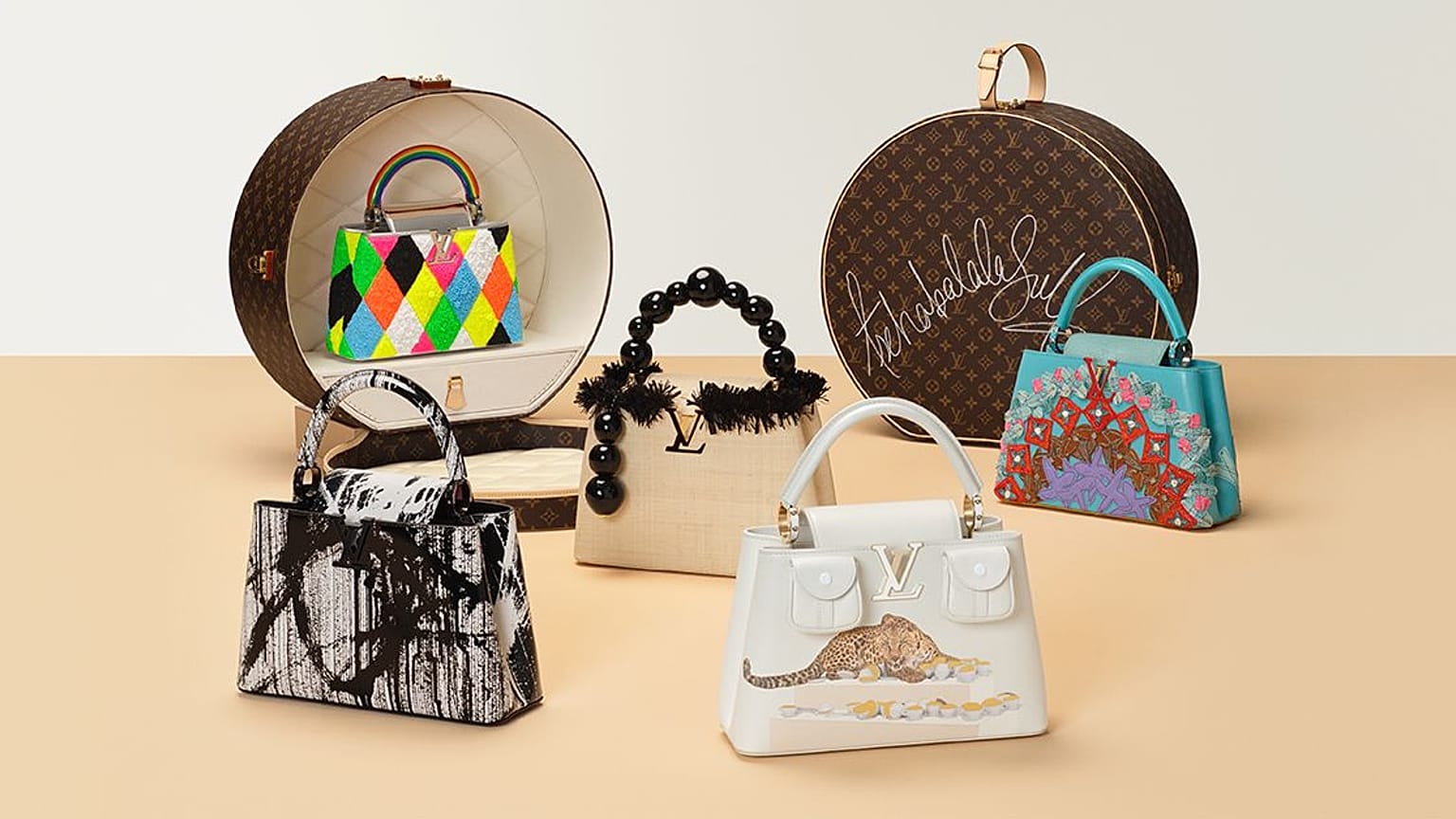A selection of Louis Vuitton's Artycapucines bags up for auction 