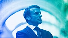 French President Emmanuel Macron at the Louvre, June 2023
