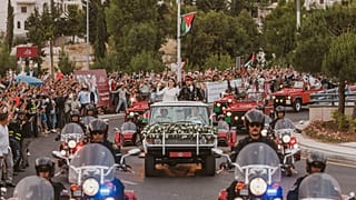 الأمير الحسين بن عبد الله خلال حفل زفافه