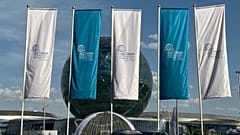 FILE: Picture of flags outside event venue