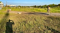 Site of a downed drone in Kalininets, outside Moscow, June 21st 2023