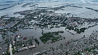 A Nova Kahovka-i gát elárasztott környéke