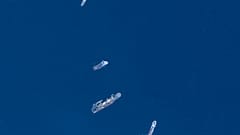 Plusieurs navires se trouvent toujours sur zone (image satellite ©2023 Maxar Technologies)