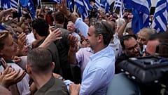 Kyriakos Mitsotakis bei einer Wahlveranstaltung in Athen
