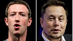 META CEO'su Mark Zuckerberg (sol), Twitter'ın sahibi Elon Musk 