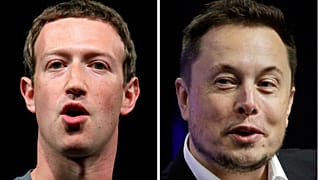 META CEO'su Mark Zuckerberg (sol), Twitter'ın sahibi Elon Musk