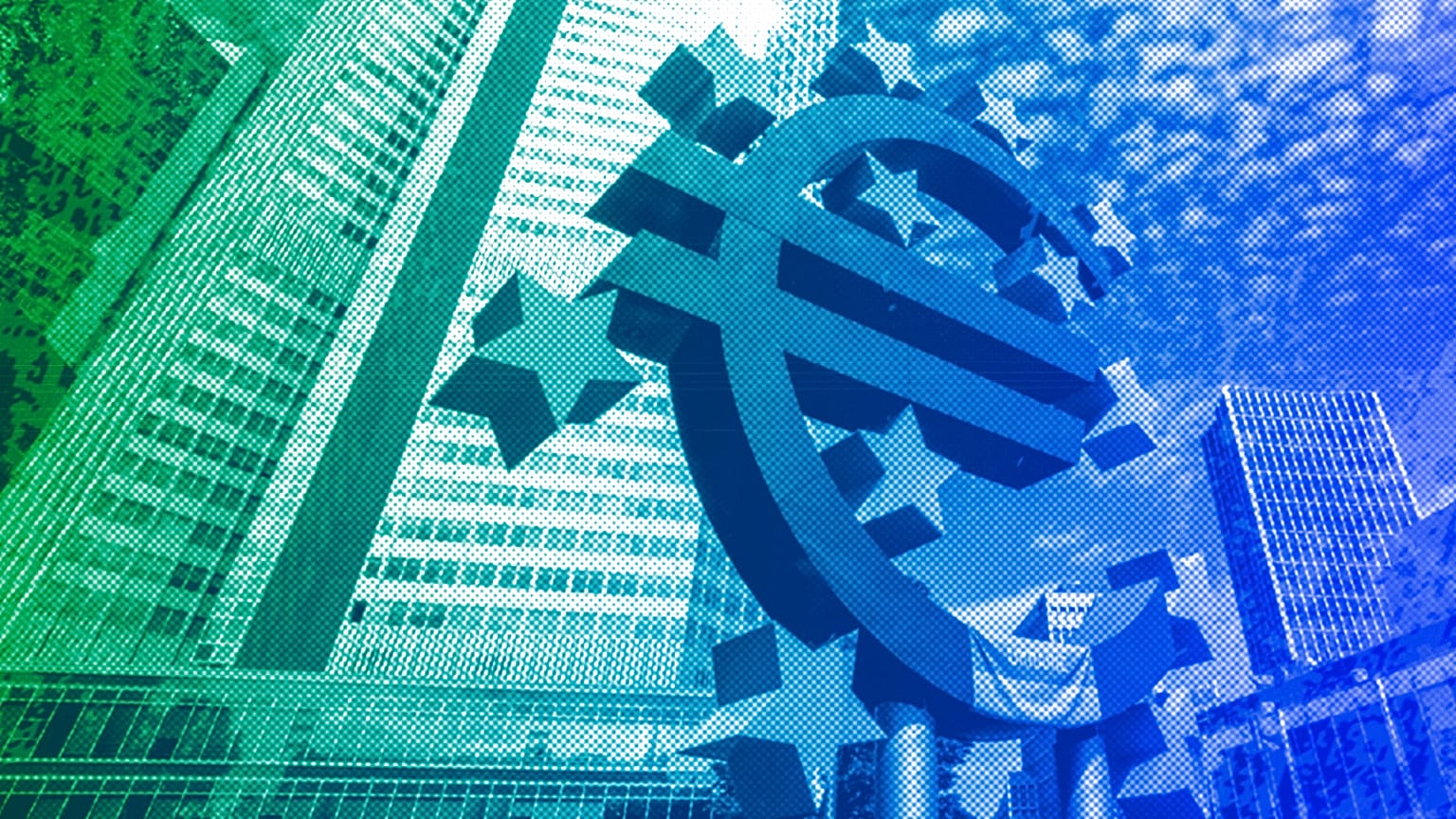 The Euro sculpture in Frankfurt, July 2022