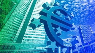 The Euro sculpture in Frankfurt, July 2022