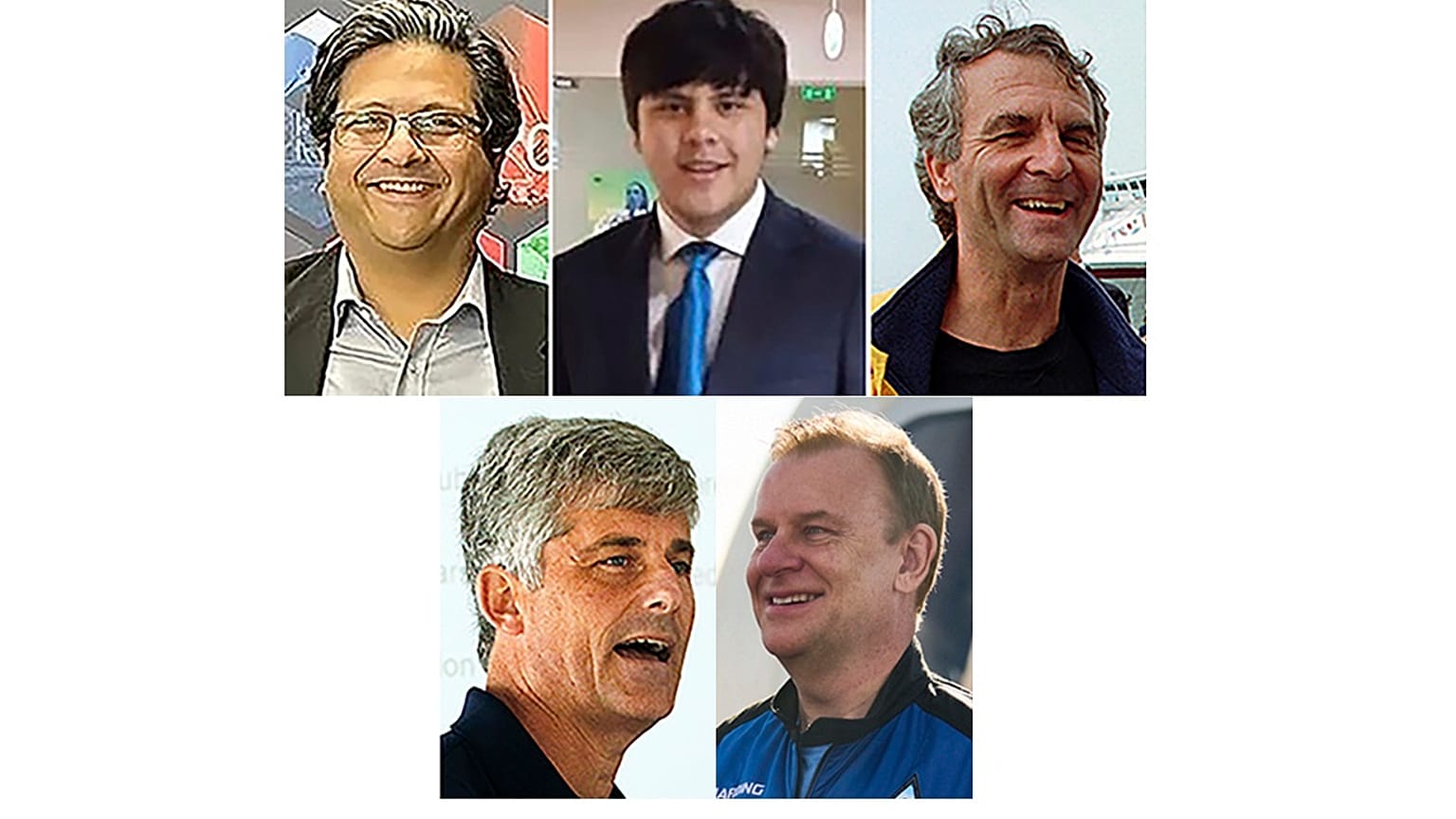 ARQUIVO: Os cinco ocupantes: Shahzada Dawood, Suleman Dawood, Paul-Henry Nargeolet, Stockton Rush, and Hamish Harding