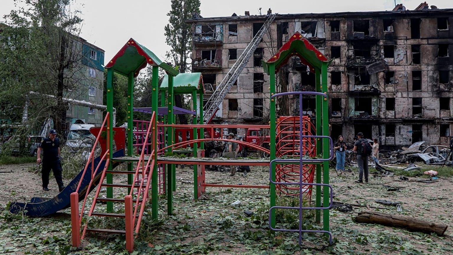 Ukrayna'da bir çocuk parkı
