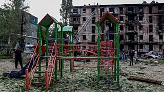 Ukrayna'da bir çocuk parkı